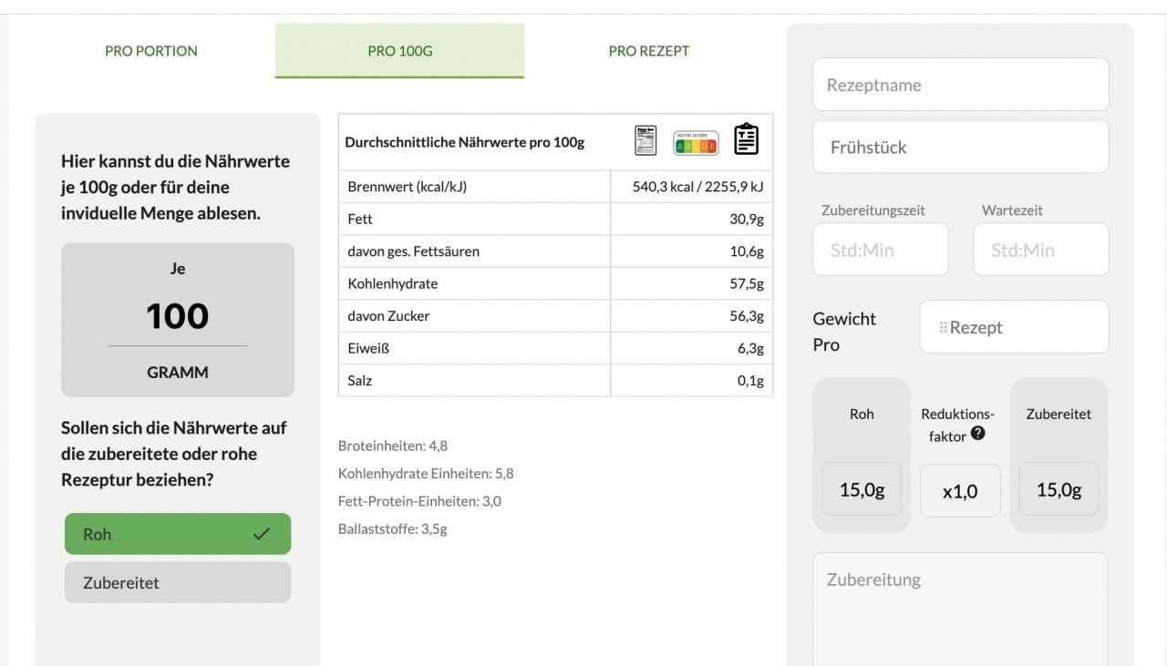 Rezepte Berechnen Programm