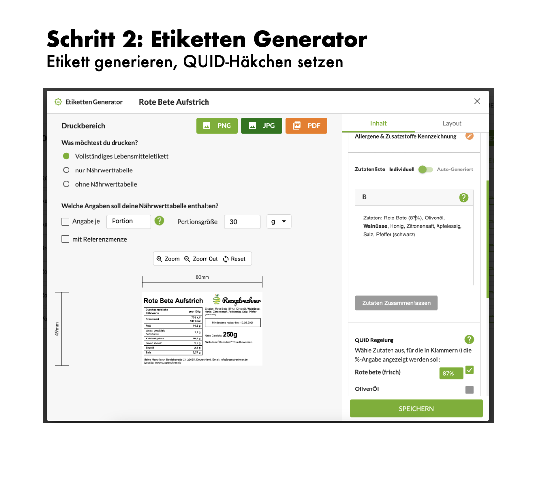 QUID Regel Berechnung Beispiel