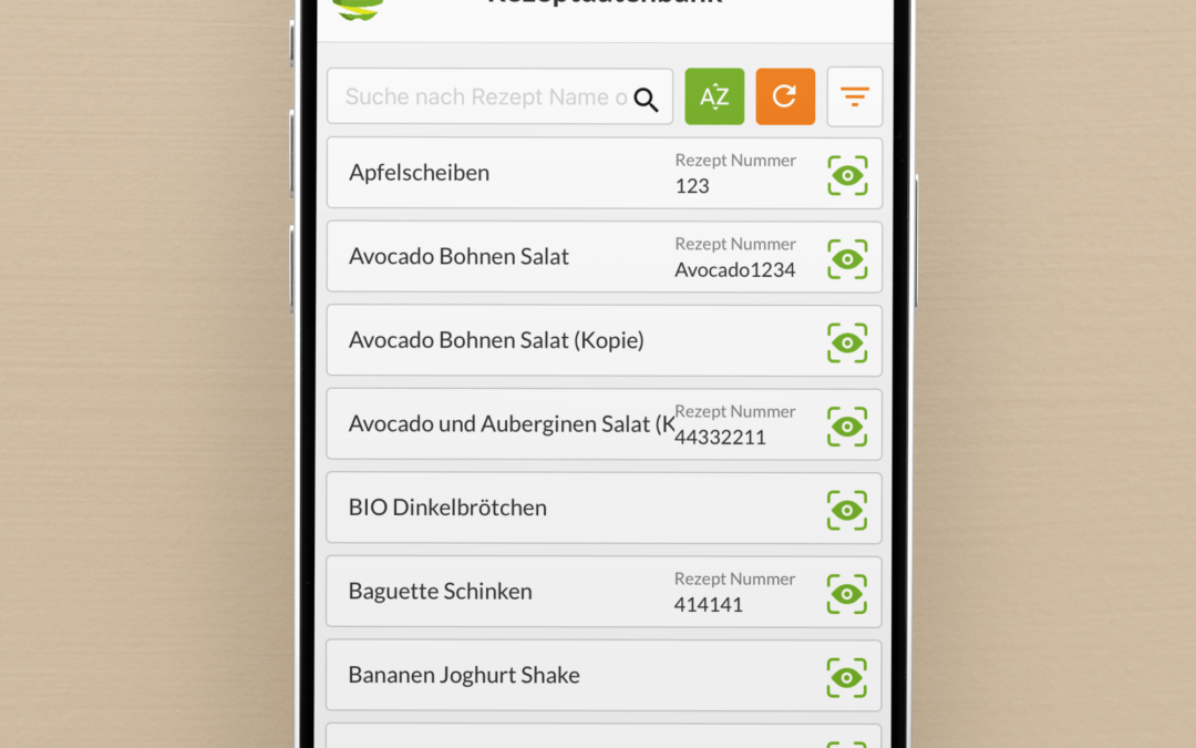 App zum Rezepte verwalten