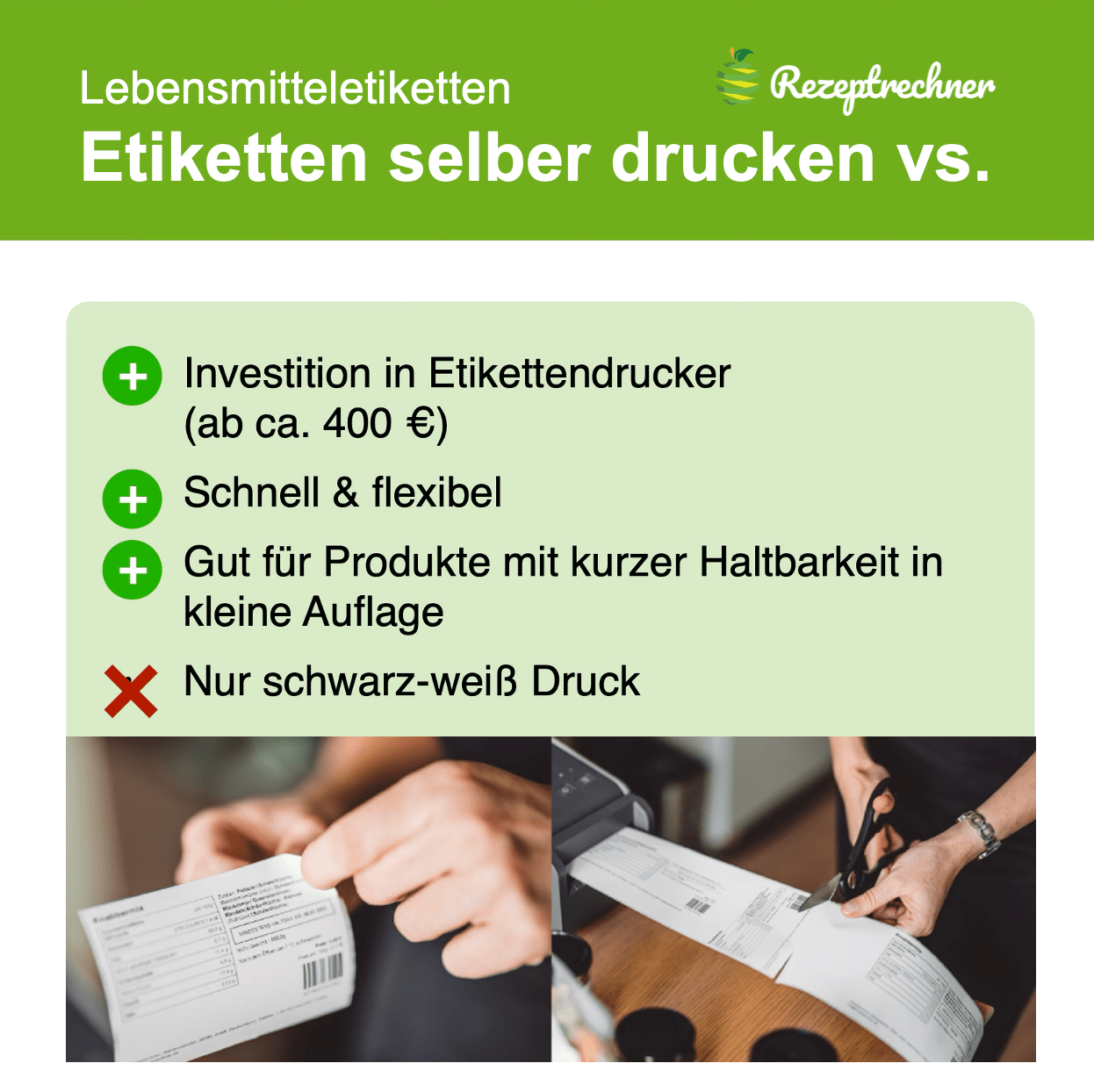 Lebensmitteletiketten drucken Vorteile Lebensmitteletiketten selber drucken - Vorteile