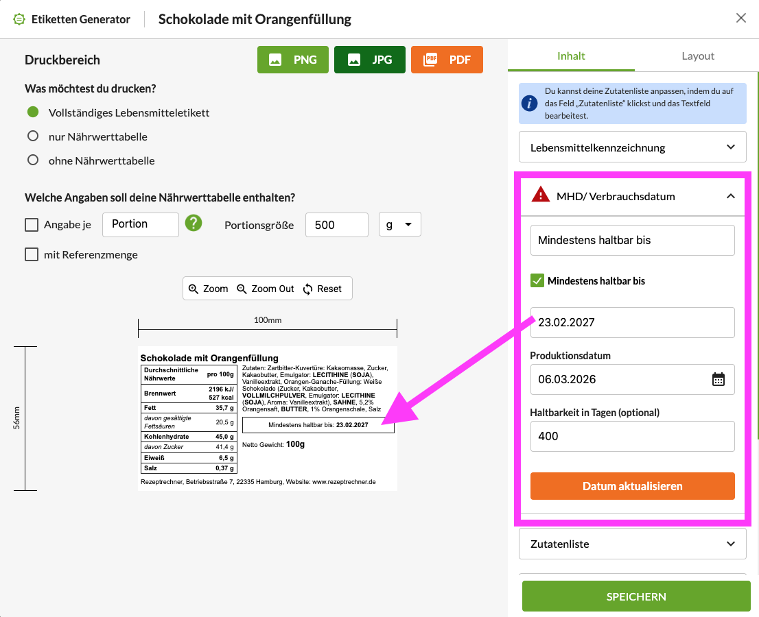 MHD Rechner für Gastronomie & Manufakturen