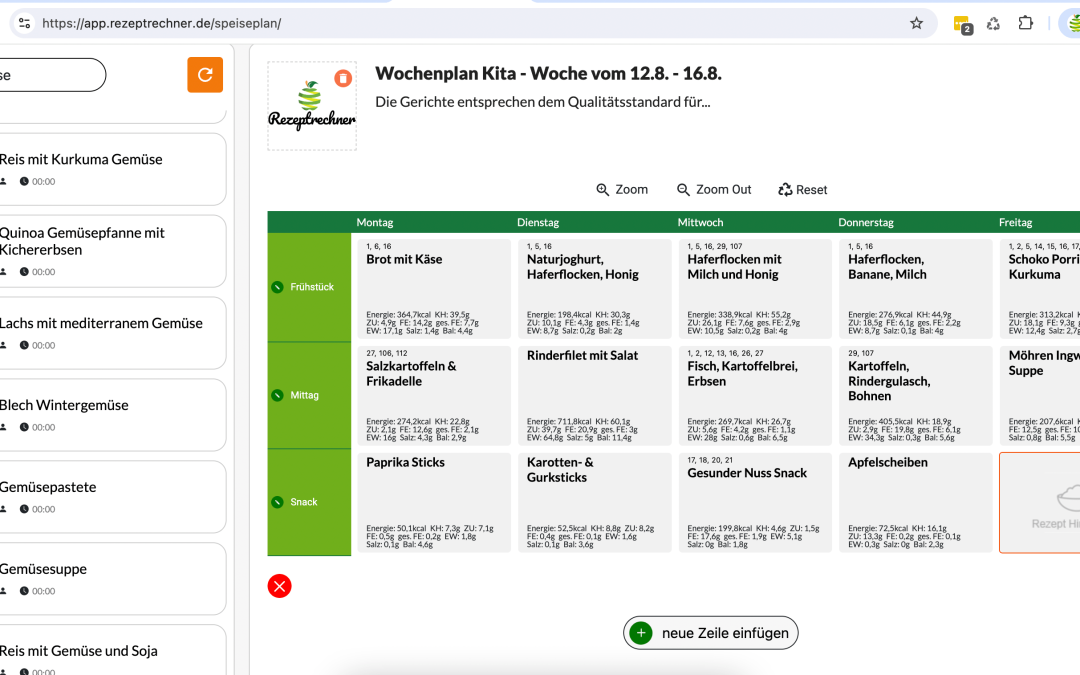 Wochenplan Kita zum ausdrucken