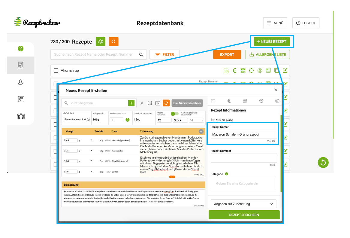 Macaron Kennzeichnung Software