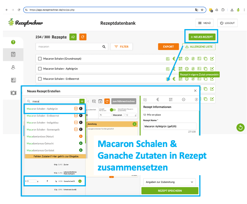 Macaron Rezept Kennzeichnung