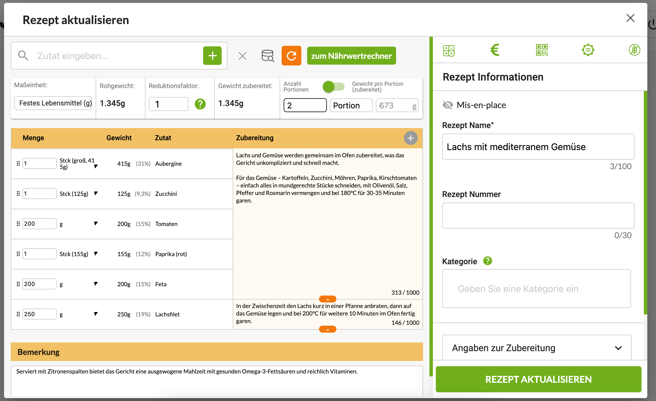 Rezeptverwaltung Software für Gastronomie