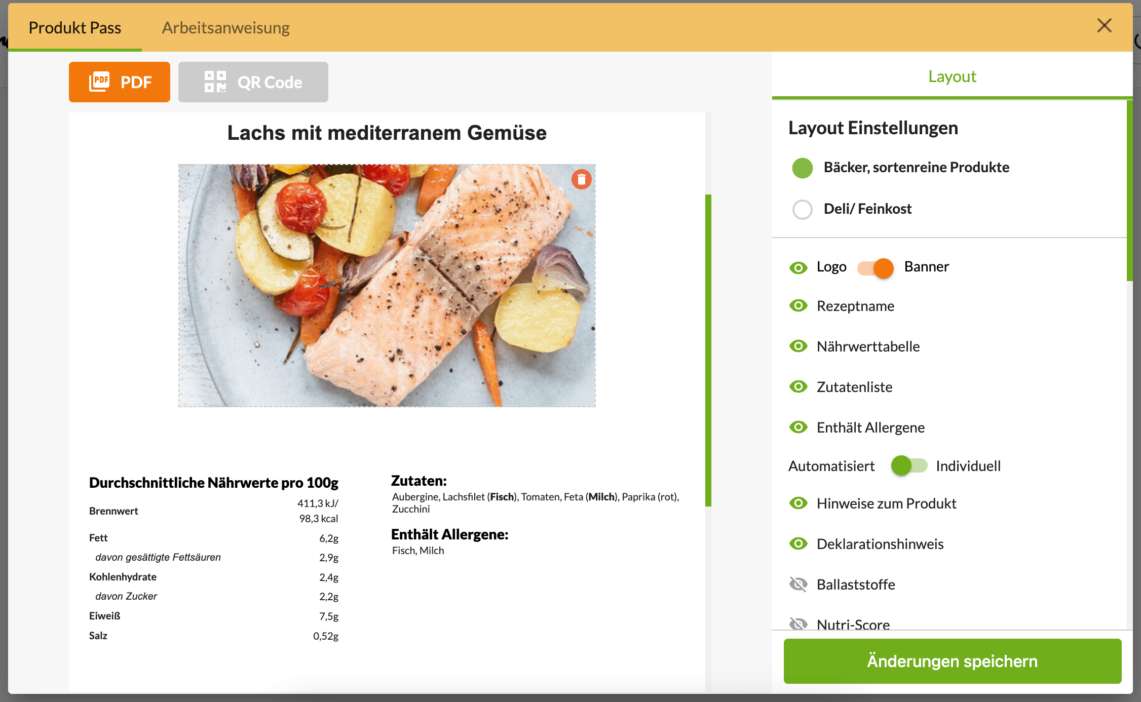 Kennzeichnung Gastronomie Software