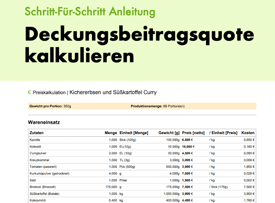Deckungsbeitragsquote kalkulieren