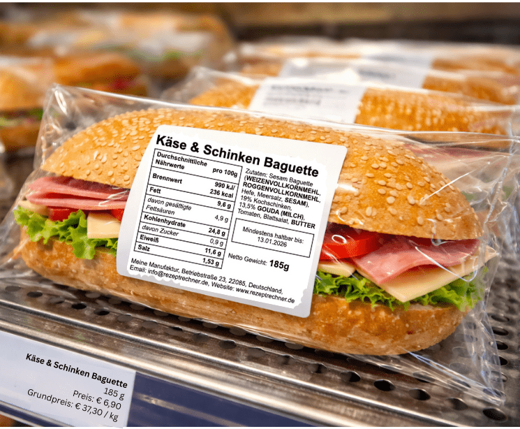 Lebensmittelkennzeichnung: Belegte Brötchen verkaufen