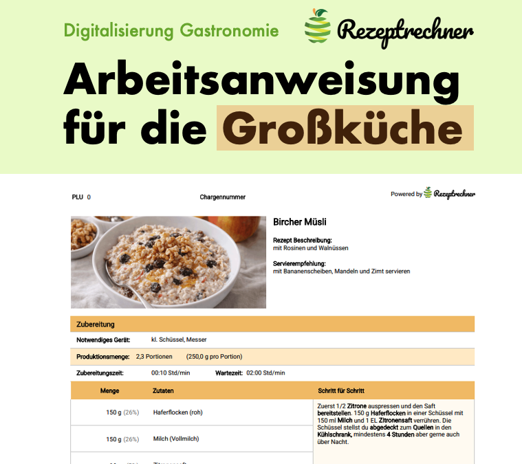 Arbeitsanweisung Küche erstellen