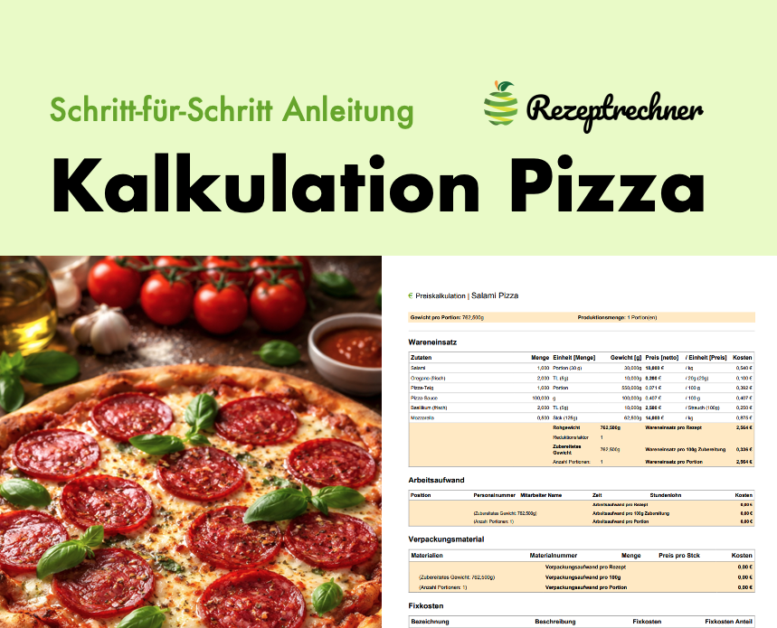 Anleitung Kalkulation Pizza in der Gastronomie
